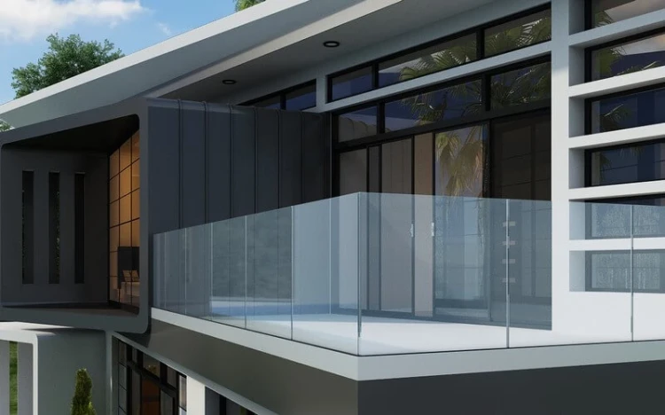Kozza KF 1000 – profil din aluminiu tip U pentru balustrade din sticlă integrală 5000 mm cu sistem de scurgere 000-878 (4)