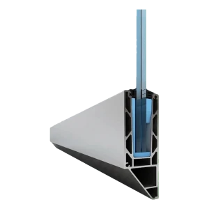 Kozza KE 120 – profil U pentru balustrade integral din sticlă 5000 mm, fixare laterală