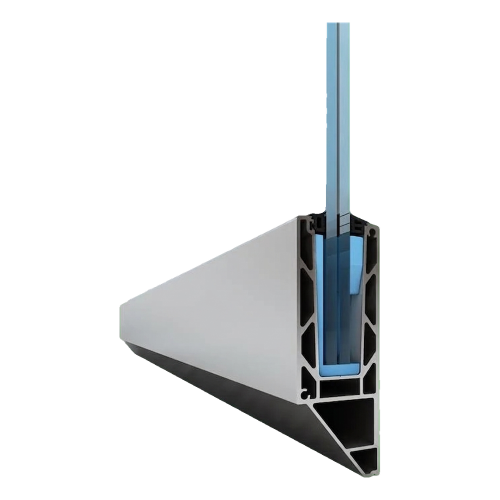Kozza KE 120 – profil U pentru balustrade integral din sticlă 5000 mm, fixare laterală 000-877 (1)