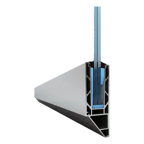 Kozza KE 120 – profil U pentru balustrade integral din sticlă 5000 mm, fixare laterală 000-877 (1)