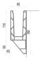 Kozza KE 120 – profil U pentru balustrade integral din sticlă 5000 mm, fixare laterală 000-877 (8)