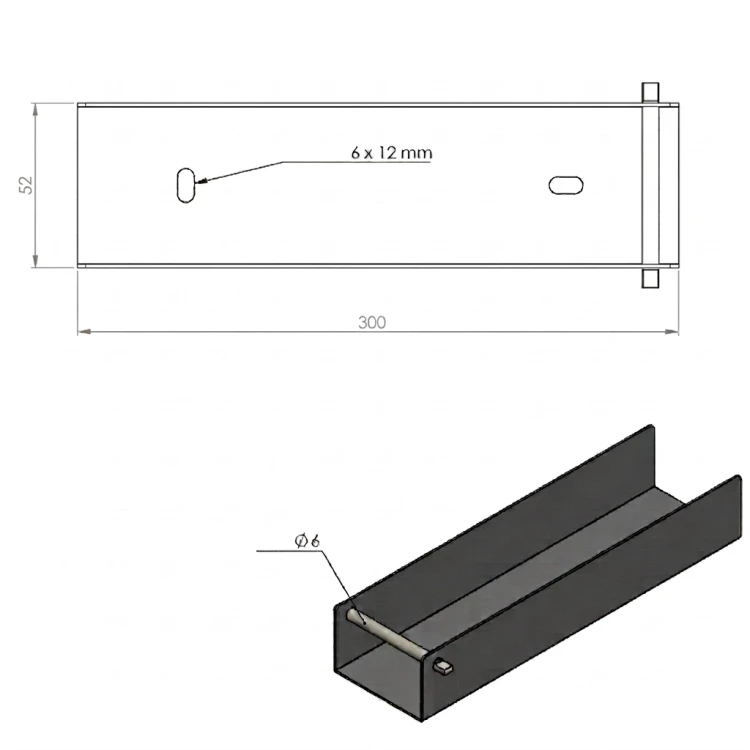 Profil conectare suport pentru soclu 300x50 maro GPV-700-55 (3)