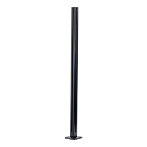Stâlp de colț balustradă 45x45x1100mm sticlă 8,72mm negru plat aluminiu