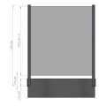 Stâlp de colț balustradă 45x45x1283mm sticlă 8,72mm gri închis Kozza KR7500 000-890 (7)