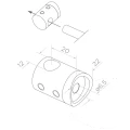 PSG suport de trecere pentru tijă fi 12 mm – fixare pe țeavă 42,4 mm, AISI 304 lucios 000-901 (2)