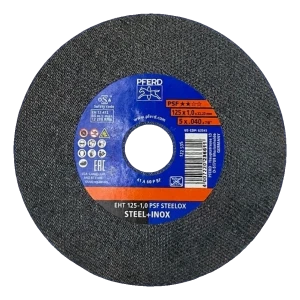 PFERD EHT 125-1.0 PSF STEELOX – disc de tăiere pentru oțel și INOX 125 × 1,0 mm - ambalaj 25 bucăți