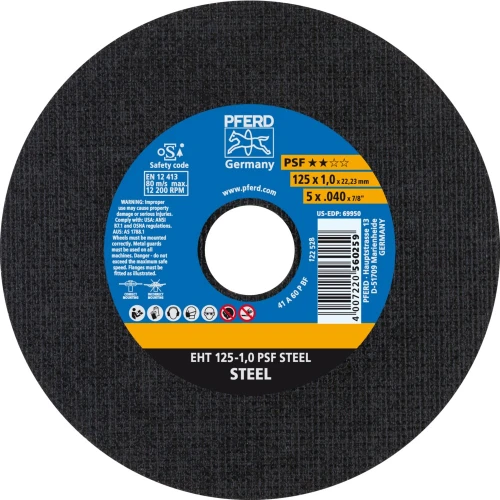 PFERD EHT 125-1,0 PSF Steel – disc de tăiere pentru oțel 125 x 1,0 mm 000-946 (1)
