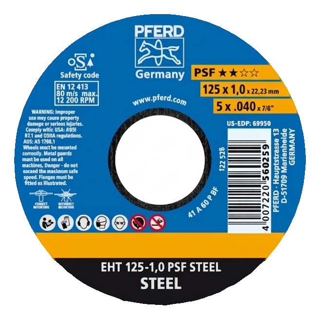 PFERD EHT 125-1,0 PSF Steel – disc de tăiere pentru oțel 125 x 1,0 mm 000-946 (2)
