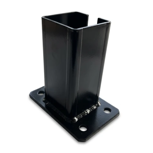Bază pentru stâlp de gard 80x80 mm 8 mm negru 000-786 (1)