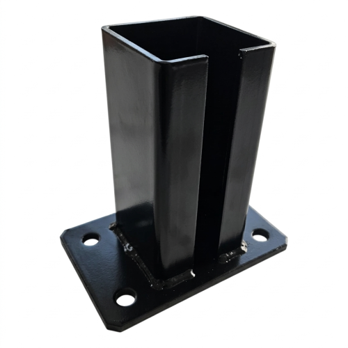 Bază pentru stâlp de gard 80x80 mm 8 mm negru 000-786 (2)