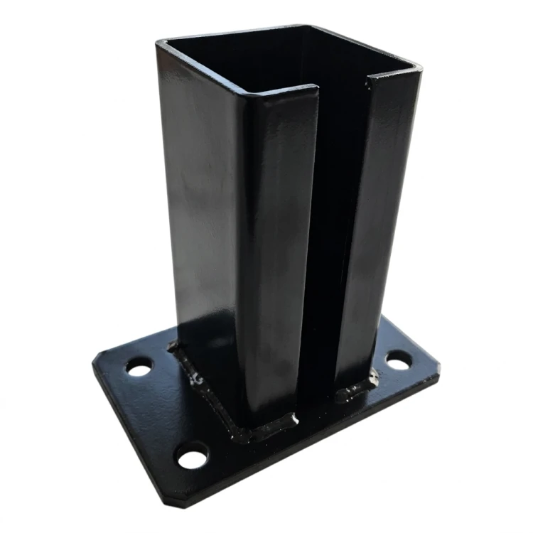 Bază pentru stâlp de gard 80x80 mm 8 mm negru 000-786 (2)