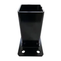 Bază pentru stâlp de gard 80x80 mm 8 mm negru 000-786 (3)