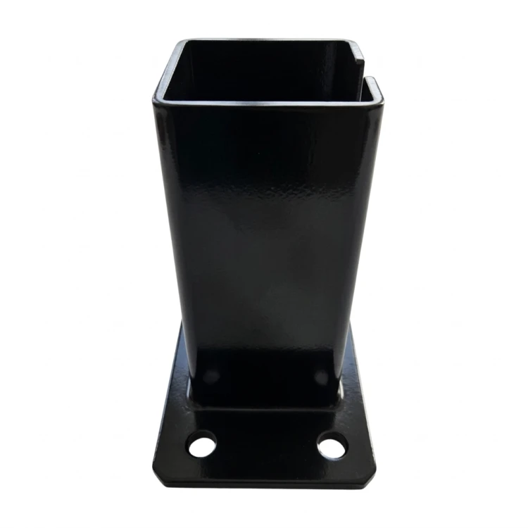 Bază pentru stâlp de gard 80x80 mm 8 mm negru 000-786 (3)