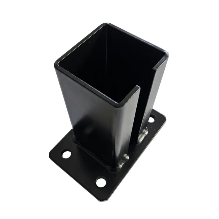 Bază pentru stâlp de gard 80x80 mm 8 mm negru 000-786 (4)