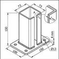 Bază pentru stâlp de gard 80x80 mm 8 mm negru 000-786 (5)