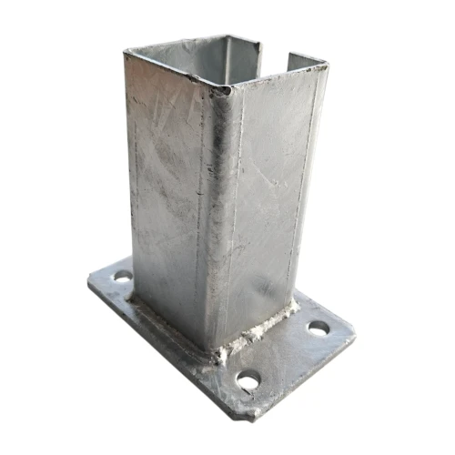 Bază pentru stâlp de gard 80x80 mm 8 mm zincat 000-785 (1)