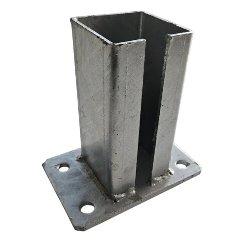 Bază pentru stâlp de gard 80x80 mm 8 mm zincat 000-785 (2)