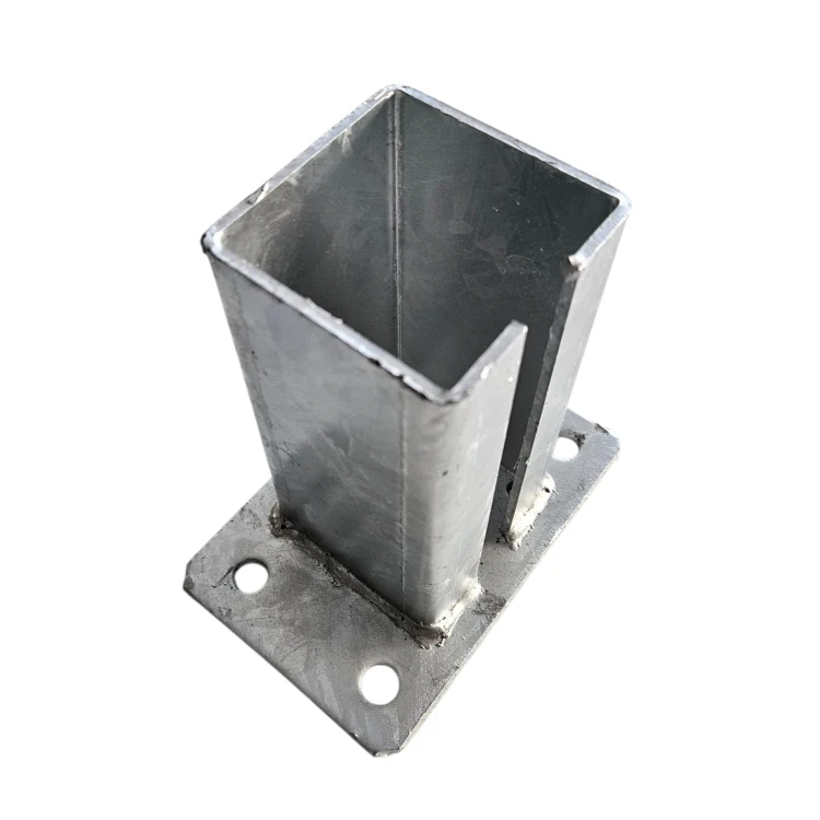 Bază pentru stâlp de gard 80x80 mm 8 mm zincat 000-785 (4)