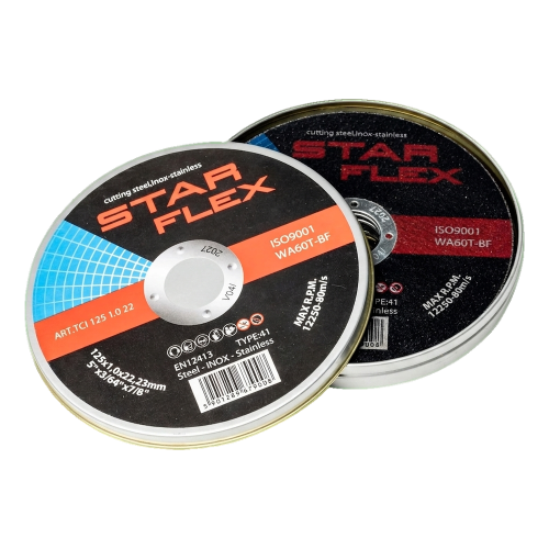 Starflex – set discuri de tăiere pentru oțel și inox 125×1,0 mm (10 buc.) 000-950 (1)