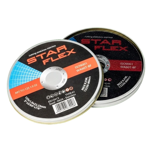 Starflex – set discuri de tăiere pentru oțel și inox 125×1,0 mm (10 buc.) 000-950 (1)