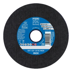 PFERD EHT 125-1.0 SG INOX – disc de tăiere pentru oțel și oțel inoxidabil 125 × 1,0 mm pachet 25 bucăți