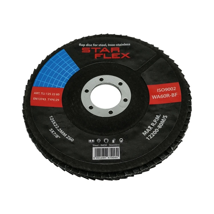 Star Flex – disc lamelat curbat T29 125 mm zirconiu granulație 60 INOX 000-963 (1)