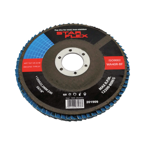Star Flex – disc lamelar plat T27 125 mm zirconiu granulația 40 INOX 000-968 (1)
