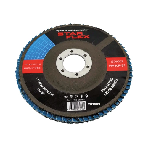 Star Flex – disc lamelar plat T27 125 mm zirconiu granulația 40 INOX 000-968 (1)