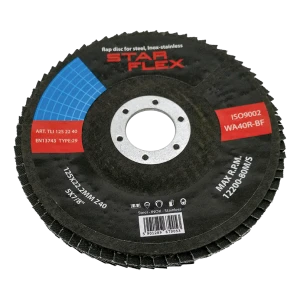 Star Flex – disc lamelos cu zirconiu T29 125 mm granulație 40 pentru oțel inoxidabil