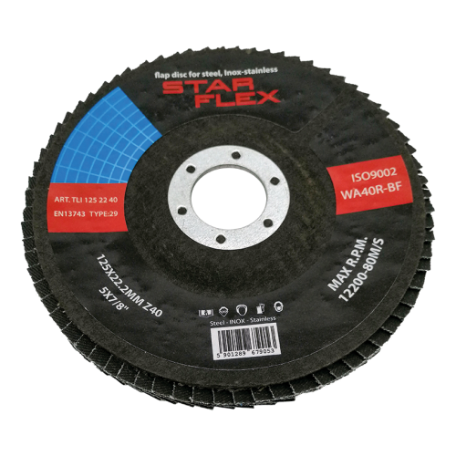Star Flex – disc lamelos cu zirconiu T29 125 mm granulație 40 pentru oțel inoxidabil 000-975 (1)