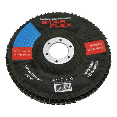 Star Flex – disc lamelos cu zirconiu T29 125 mm granulație 40 pentru oțel inoxidabil 000-975 (1)