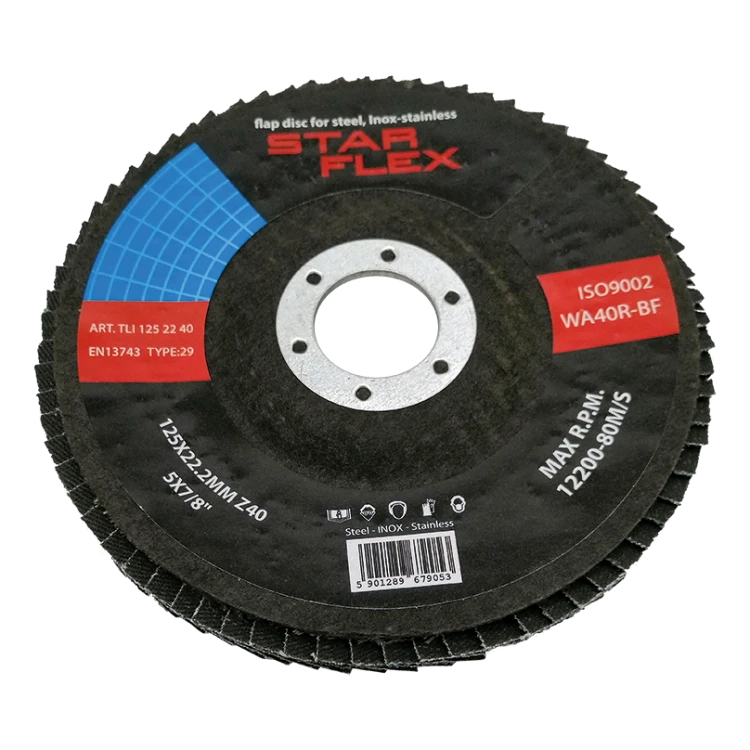 Star Flex – disc lamelos cu zirconiu T29 125 mm granulație 40 pentru oțel inoxidabil 000-975 (1)