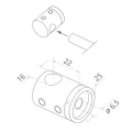 PSG suport de capăt stâng pentru balustradă pentru tijă fi 16 mm – AISI 304 satin, montaj la suprafață 000-983 (2)