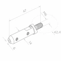 PSG suport de start cablu fi 6 mm pentru țeavă 42,4 mm – oțel inoxidabil AISI 304 satinat 000-997 (2)