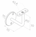 Suport de perete pentru balustradă fi 42,4 mm – oțel inoxidabil AISI 304 satinat 001-014 (2)