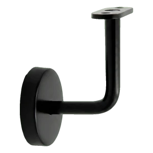 Suport balustradă plată la perete cu rozeta neagră AISI 304 fi 70 mm