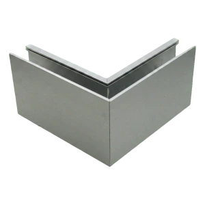 PSG Profil U colț exterior pentru balustrade din sticlă continuă 200×120×45 mm – aluminiu satinat