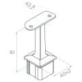 PSG suport balustradă din oțel inoxidabil 42,4 mm pentru stâlp 40x40 mm – lipit, satin 001-046 (2)