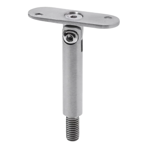 Tijă articulată pentru suport balustradă fi 14×75 mm cu placă plată – AISI 304 satinat, filet M8