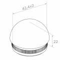 Capac elipsoidal Kozza pentru înfigere în țeavă balustradă 42,4 mm – oțel AISI 304 satinat 001-095 (2)