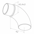 Cot închis pentru balustradă pentru țeavă 42,4 mm – oțel inoxidabil AISI 304 satinat 001-102 (2)