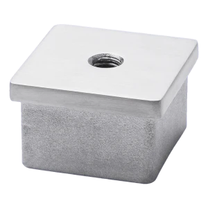 Dop plat cu filet M8 pentru profil 40x40 mm, AISI 304 satinat