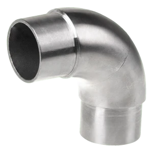 Cotul pentru balustradă curbă 90° lipit – oțel inoxidabil AISI 304, țeavă 42,4 mm, lustruit
