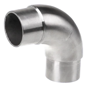 Cot moale pentru balustradă lipit 90° oțel inoxidabil AISI 304 – țeavă 48,3 mm satin