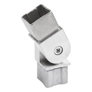 Cotul articulat pentru balustradă 90°–180° pentru profil 40x40x2 mm – oțel AISI 304 satinat