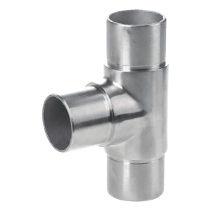 Conector în T pentru balustradă la țeavă 42,4x2 mm – oțel AISI 304 satin