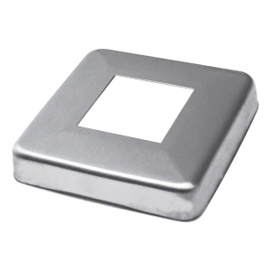 Rozetă pătrată din oțel pentru profil balustradă 40x40 mm – 85x85 mm satin