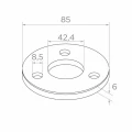 Baza de stâlp balustradă pentru sudare fi 85 mm – oțel inoxidabil AISI 304 satinat, sistem 42,4 001-188 (2)