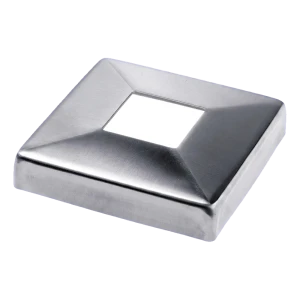 Rozetă de mascare pătrată 108×108 mm pentru profil balustradă 40×40 – oțel AISI 316 satinat