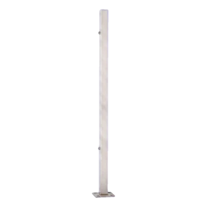 PINOX stâlp balustradă terminal 40x40 mm oțel inoxidabil AISI 304 satinat – montaj în podea